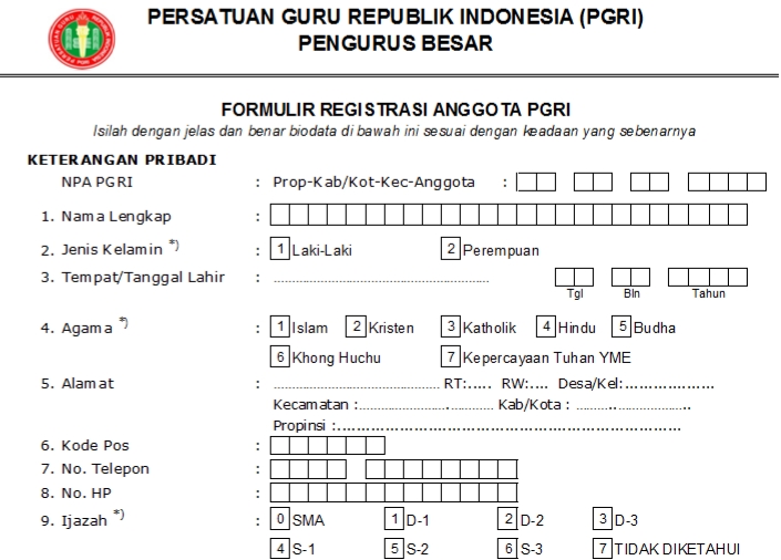 Pendaftaran PGRI Banjarbaru - Persatuan Guru Republik Indonesia Cabang Banjarbaru